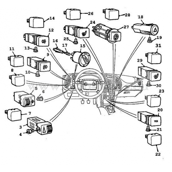 Leuchten Innenraum: Saab Parts 900 Typ 2 ( 1994-1998 ) Elektrik Leuchten  Innenraum, 300