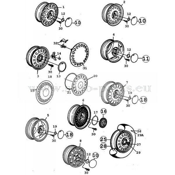    9000   chassis wheels 1990-93     